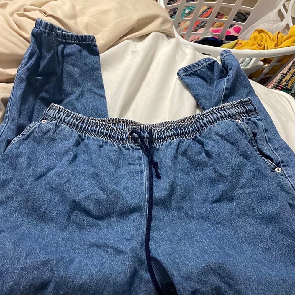 Dark blue jeans